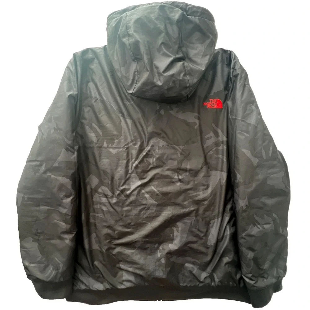 The North Face Reversible Jacket Mens XL Black Gray Camo Black Full Zip Outdoor